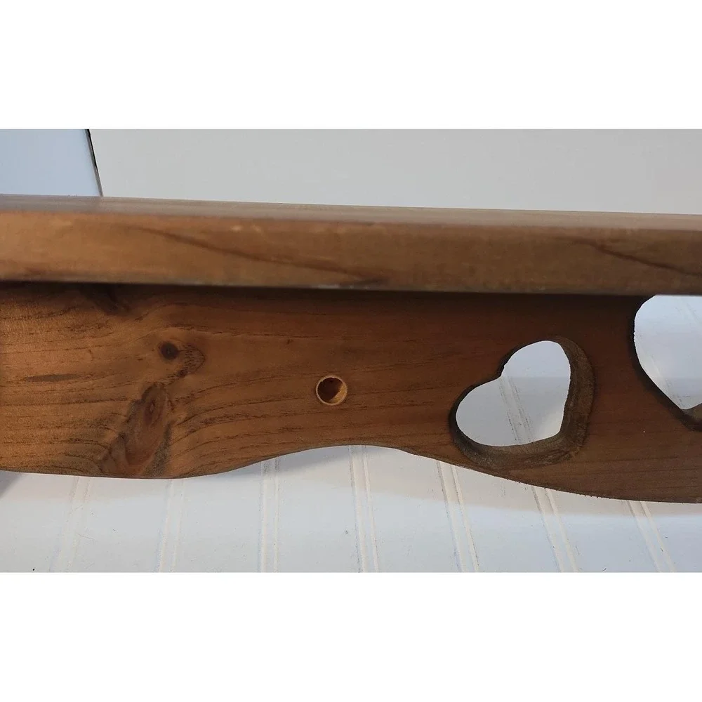 Vintage Heart Cutouts Wood Wall Shelf 35